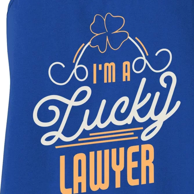 I'm A Lucky Lawyer St Patricks Day Lawyer Gift Women's Racerback Tank