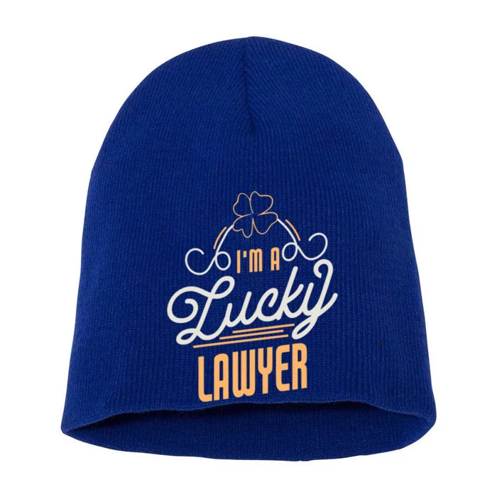 I'm A Lucky Lawyer St Patricks Day Lawyer Gift Short Acrylic Beanie