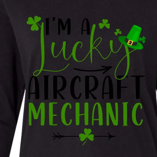 I'm A Lucky Aircraft Mechanic Matching St Patricks Day Gift Womens Cotton Relaxed Long Sleeve T-Shirt