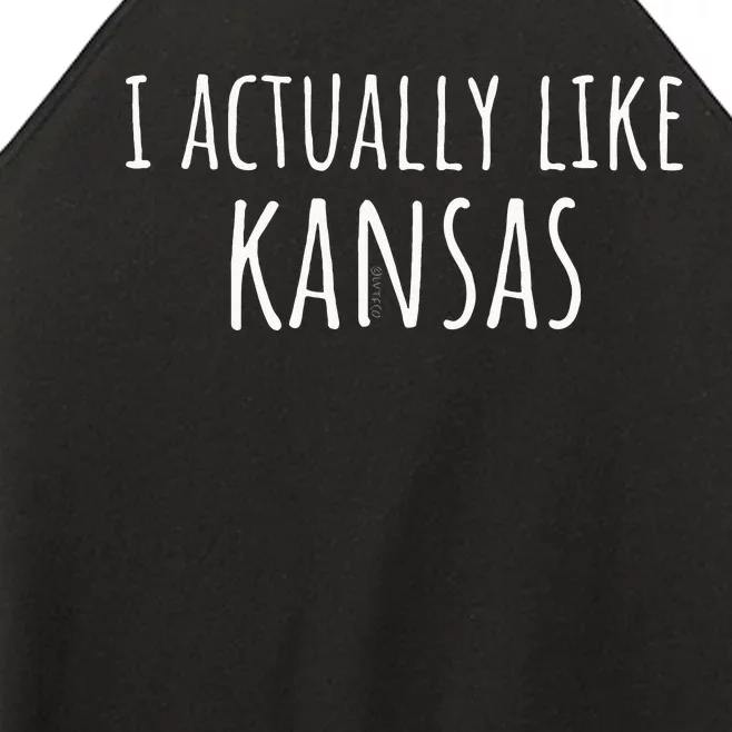 I ACTUALLY LIKE KANSAS Funny American State Women’s Perfect Tri Rocker Tank