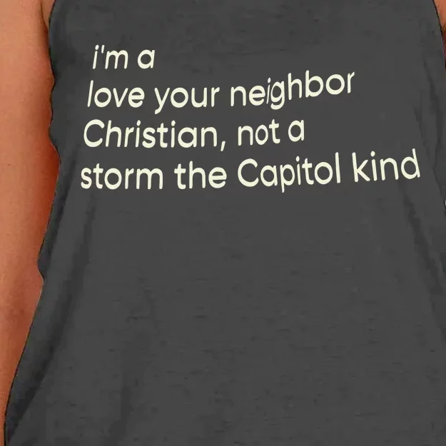 I’M A Love Your Neighbor Christian Not A Storm The Capital Kind Women's Knotted Racerback Tank