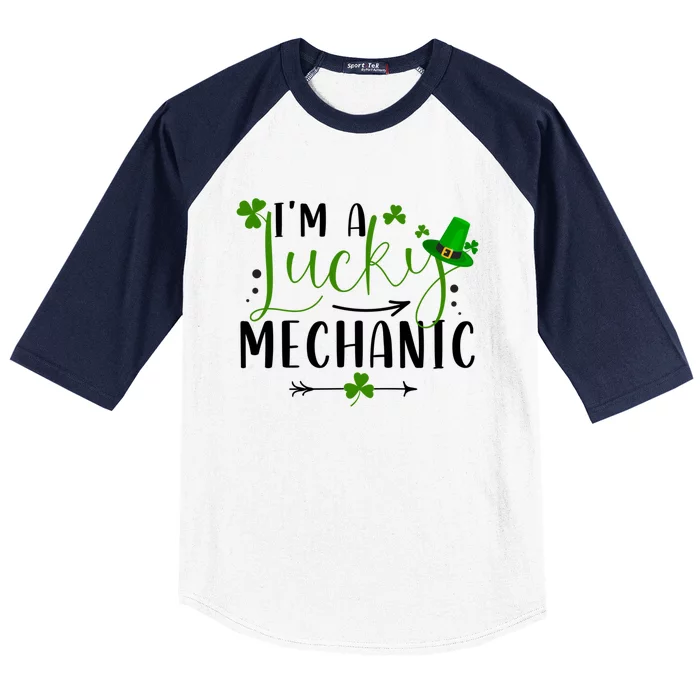 I'm A Lucky Mechanic Funny Matching Family St Patricks Day Gift Baseball Sleeve Shirt