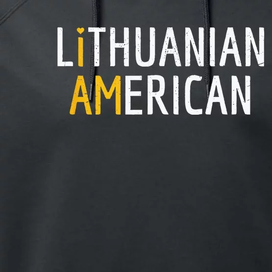 I Am Lithuanian American Lithuania And America Pride Performance Fleece Hoodie