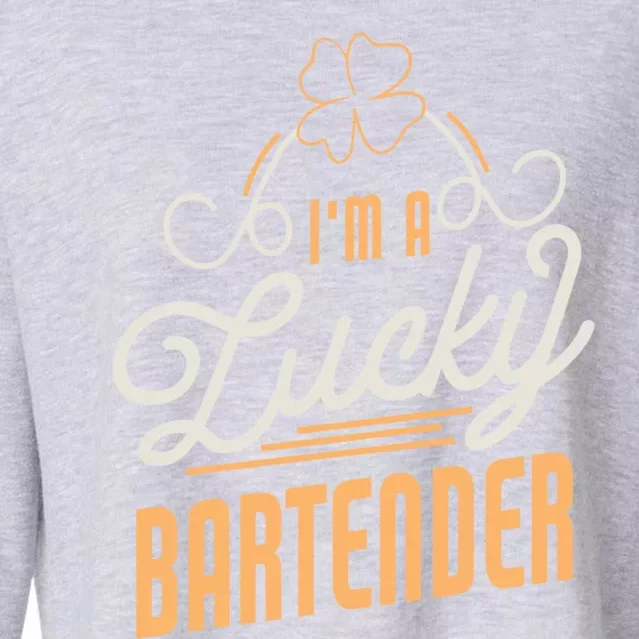 I'm A Lucky Bartender St Patricks Day Bartender Gift Cropped Pullover Crew