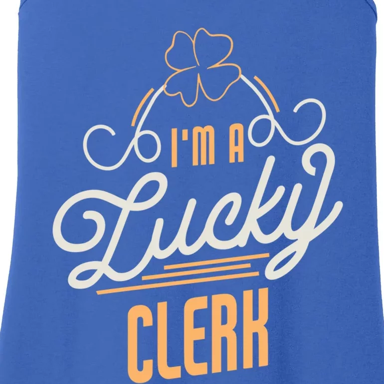 I'm A Lucky Clerk St Patricks Day Clerk Gift Ladies Essential Tank