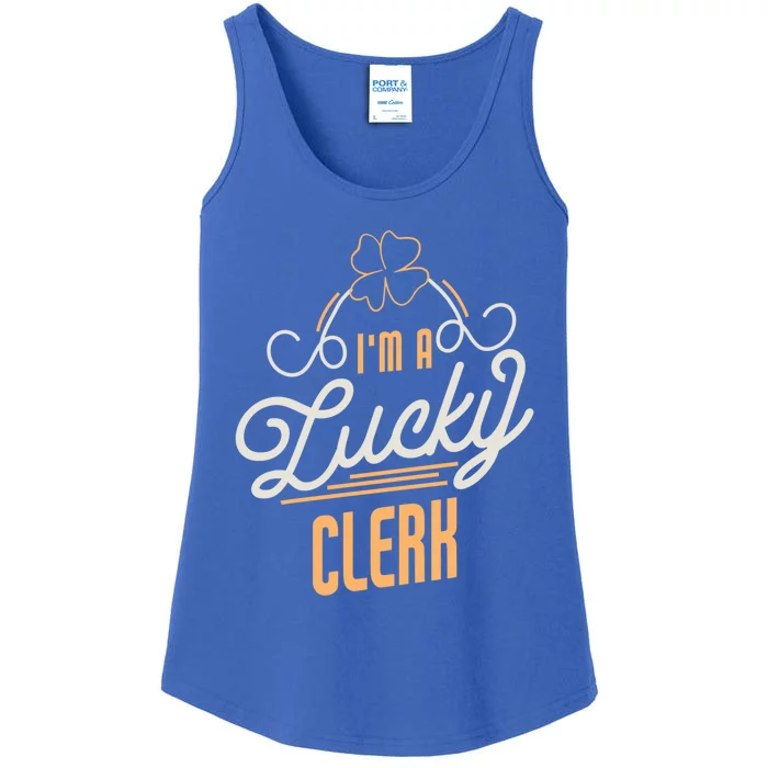 I'm A Lucky Clerk St Patricks Day Clerk Gift Ladies Essential Tank