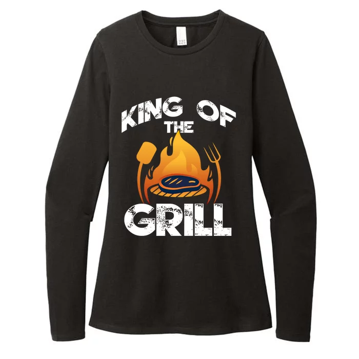 I Am Licence Griller King Of The Grill Illustration Graphic Gift Womens CVC Long Sleeve Shirt