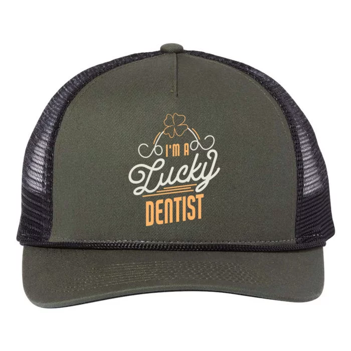 I'm A Lucky Dentist St Patricks Day Dentist Gift Retro Rope Trucker Hat Cap