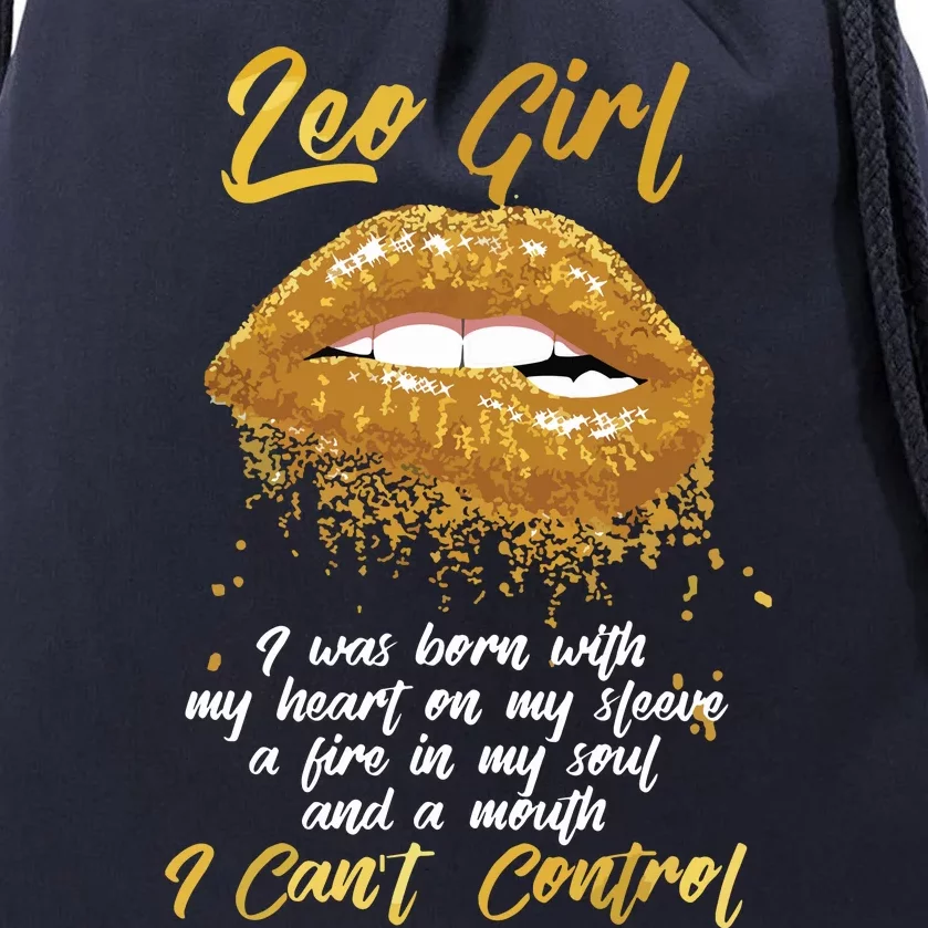 Im A Leo Girl Shirts Funny Birthday For Women Drawstring Bag