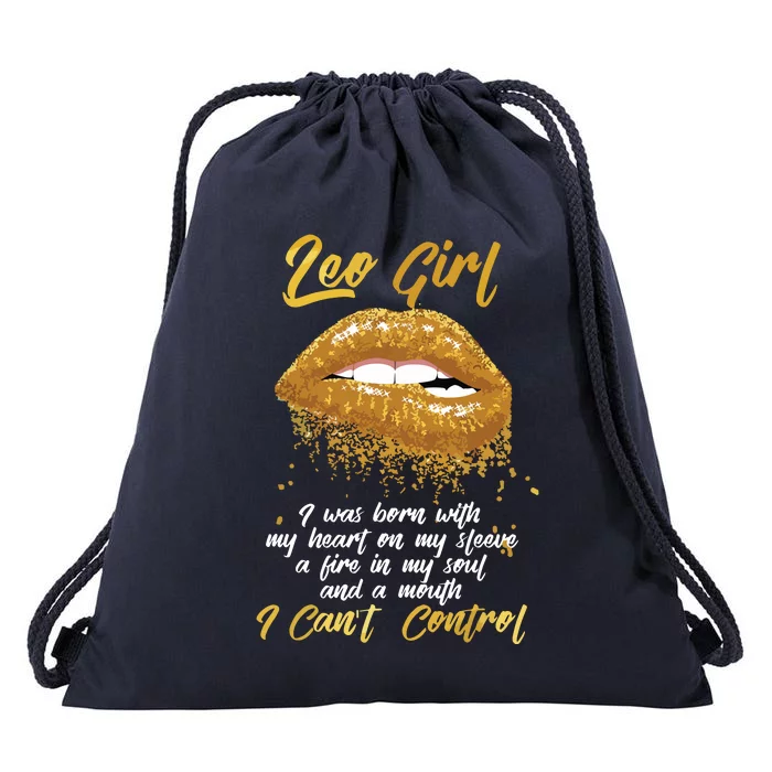 Im A Leo Girl Shirts Funny Birthday For Women Drawstring Bag