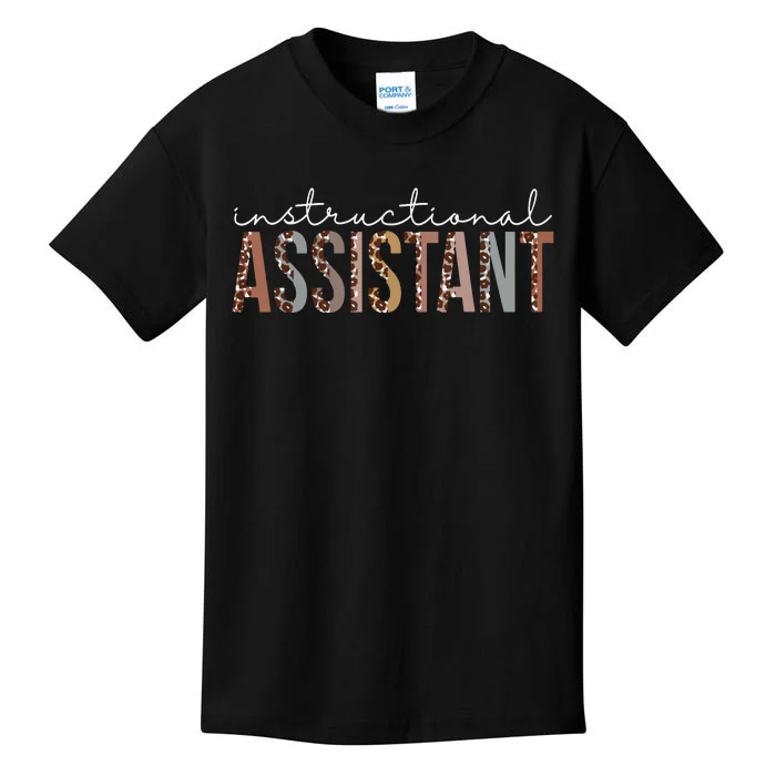 Instructional Assistant Leopard Appreciation Women For Work Kids T-Shirt