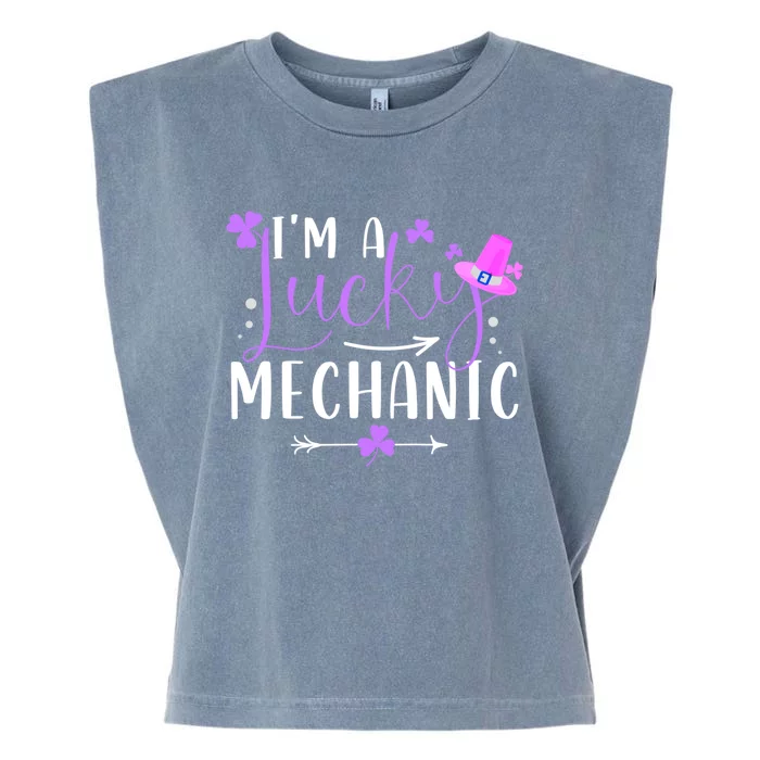 I'm A Lucky Mechanic Funny Matching Family St Patricks Day Gift Garment-Dyed Women's Muscle Tee