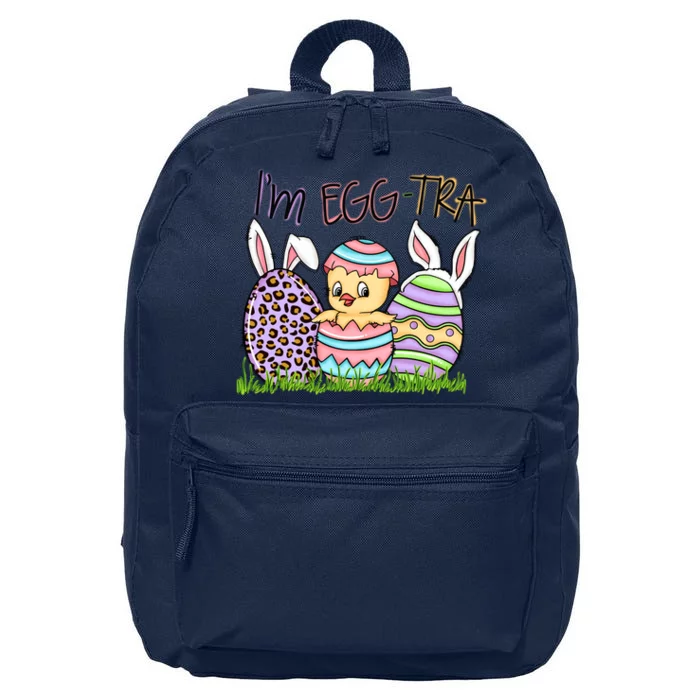 I’m A Little Eggstra Funny Easter Bunny Cute Easter Day 16 in Basic Backpack