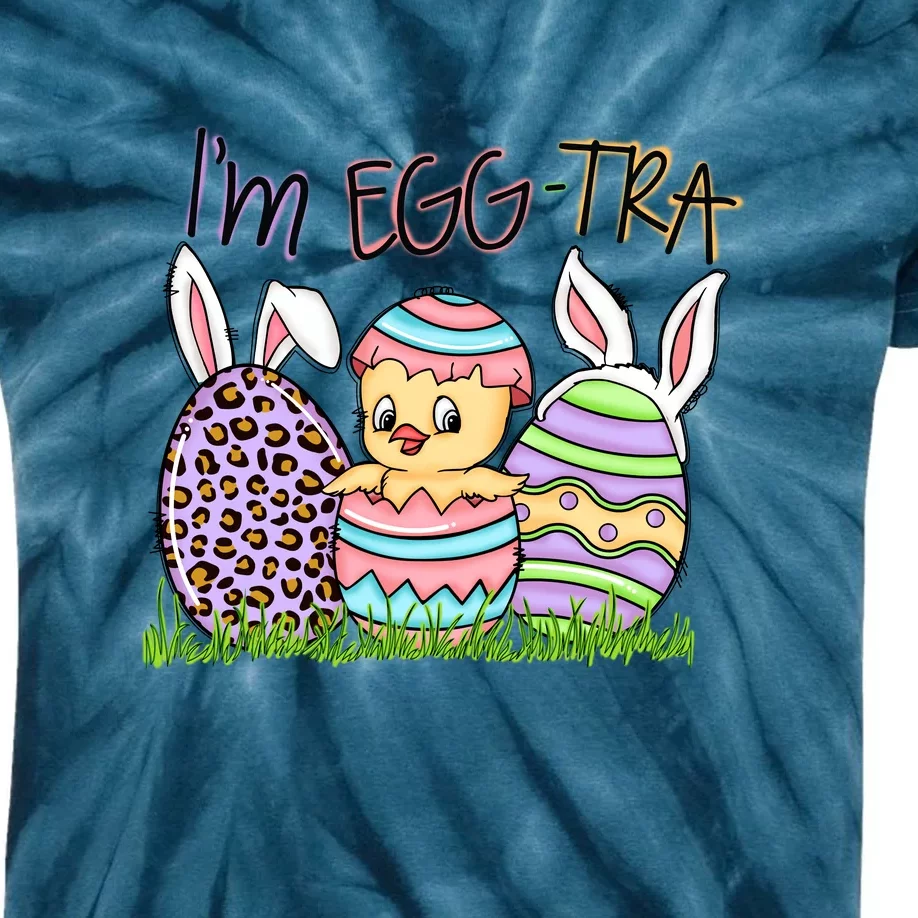 I’m A Little Eggstra Funny Easter Bunny Cute Easter Day Kids Tie-Dye T-Shirt