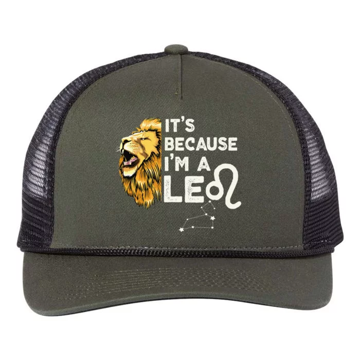 Im A Leo Zodiac Sign Astrology July August Birthday Leo Retro Rope Trucker Hat Cap