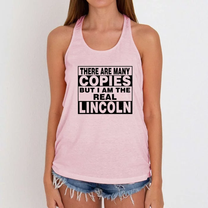 I Am Lincoln Fun Meaningful Gift Funny Gift Idea Personalized Great Gift Women's Knotted Racerback Tank