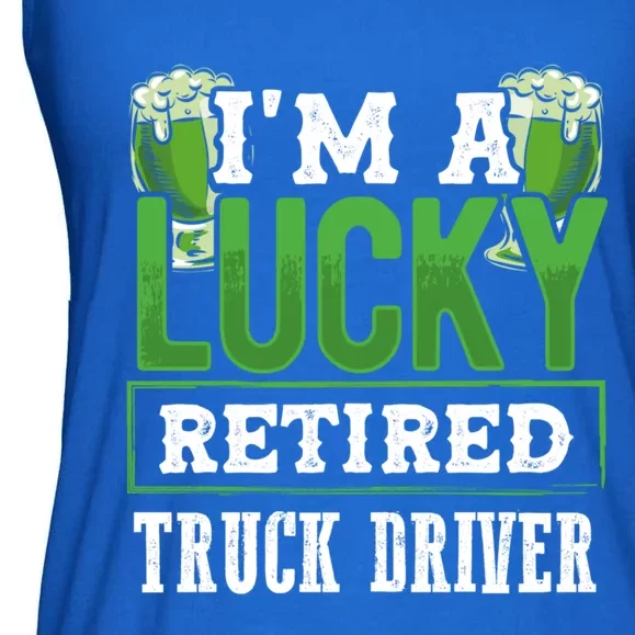 I’m A Lucky Retired Truck Driver Funny St Paddy's Day Funny Gift Ladies Essential Flowy Tank