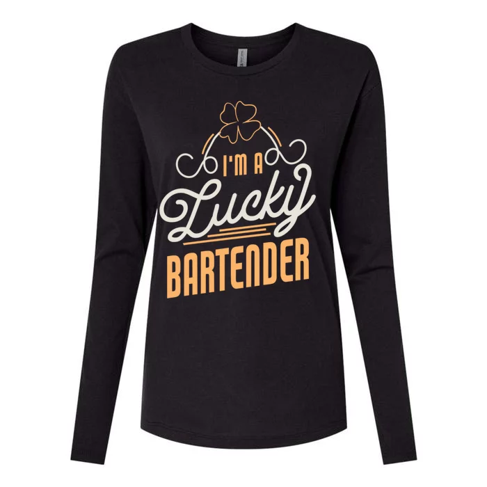 I'm A Lucky Bartender St Patricks Day Bartender Gift Womens Cotton Relaxed Long Sleeve T-Shirt