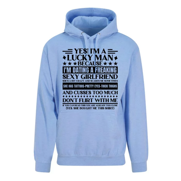 I'm A Lucky Because Dating A Girlfriend Meaningful Gift Unisex Surf Hoodie