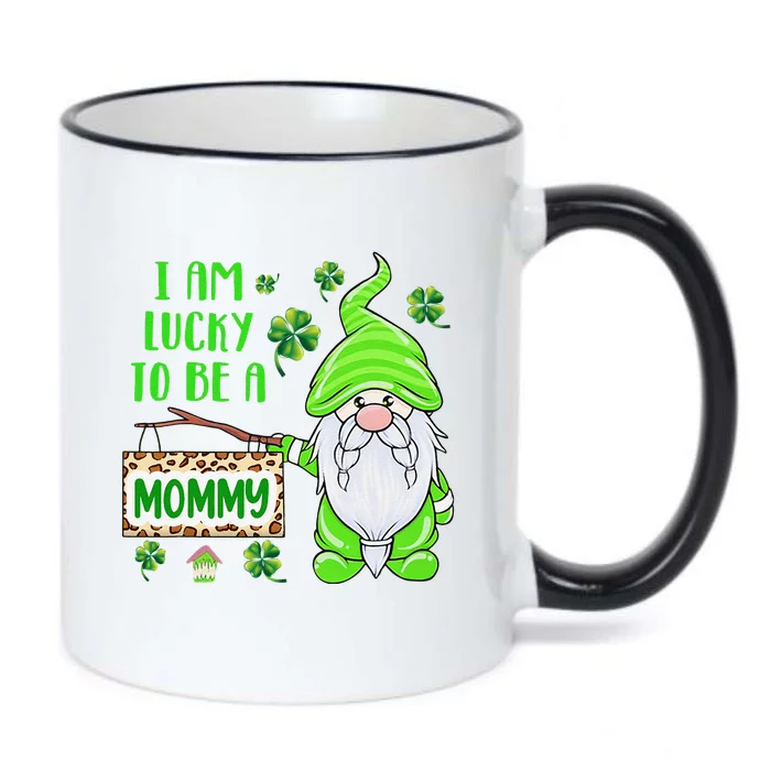 I Am Lucky To Be A Mommy Gnome St Patricks Day For Women Black Color Changing Mug