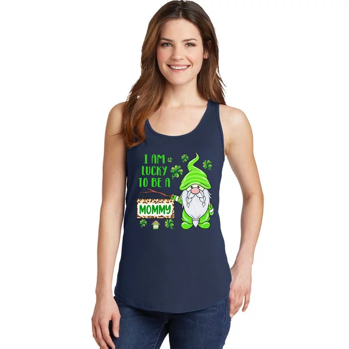 I Am Lucky To Be A Mommy Gnome St Patricks Day For Women Ladies Essential Tank