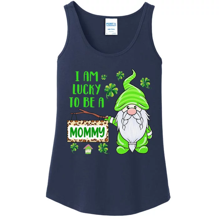 I Am Lucky To Be A Mommy Gnome St Patricks Day For Women Ladies Essential Tank