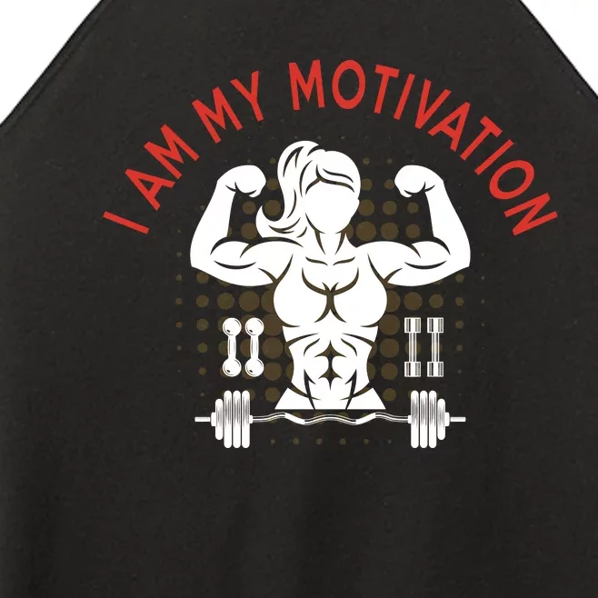 I Am My Motivation Fitness Graphic Women’s Perfect Tri Rocker Tank