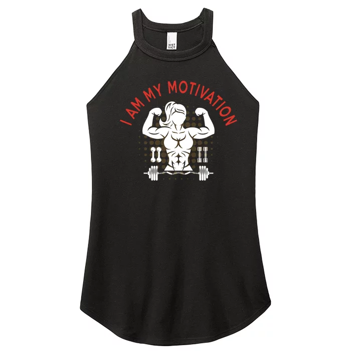 I Am My Motivation Fitness Graphic Women’s Perfect Tri Rocker Tank