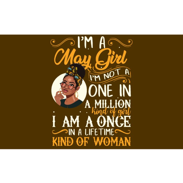 Im A May Girl Black Women Taurus Bumper Sticker