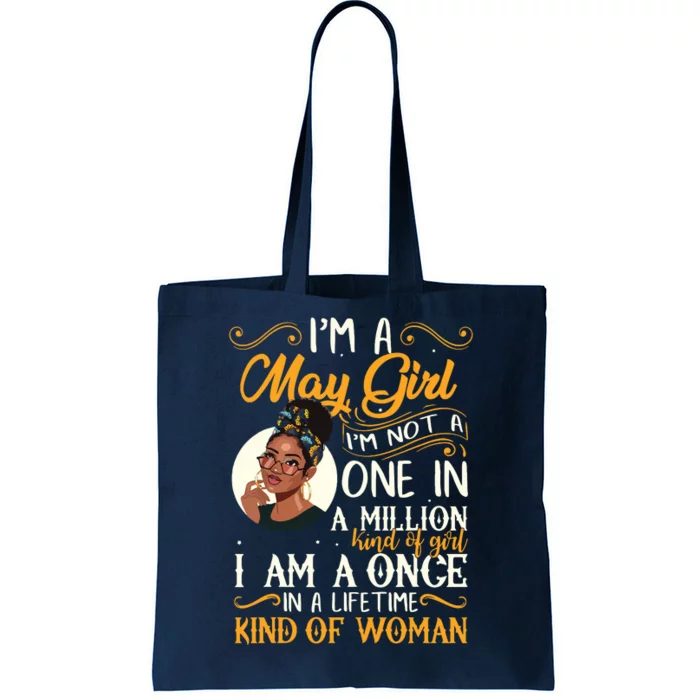 Im A May Girl Black Women Taurus Tote Bag