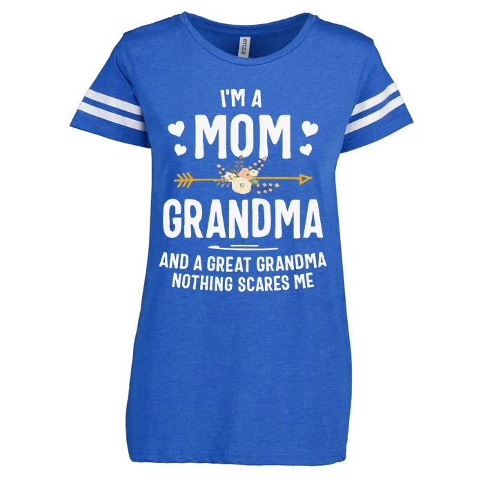 I'm A Mom Grandma And A Great Grandma Nothing Scares Me Gift Enza Ladies Jersey Football T-Shirt