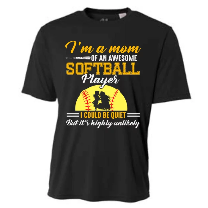 Im A Mom Of An Awesome Softball Player Cooling Performance Crew T-Shirt