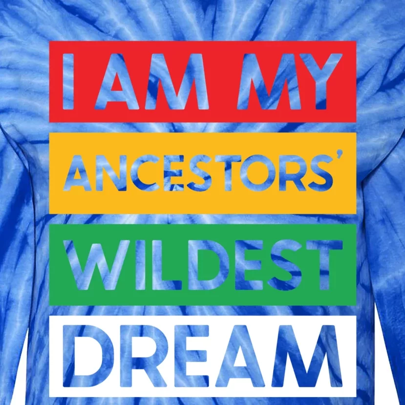 I Am My Ancestors Wildest Dream Gift Black History Month Gift Tie-Dye Long Sleeve Shirt