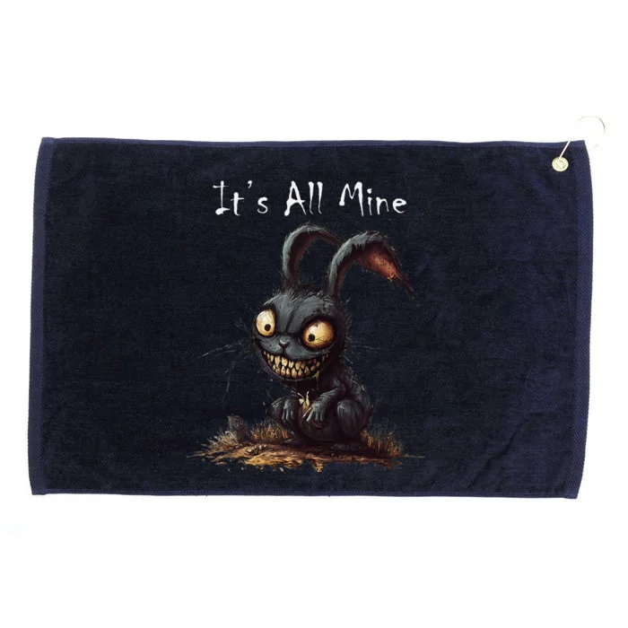 ItS All Mine Sinister Bunny Creepy Halloween Horror Grommeted Golf Towel