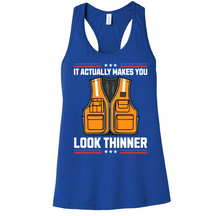 It Actually Makes You Look Thinner Trash Collector Vest Women's Racerback Tank