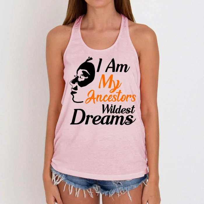 I Am My Ancestors Wildest Dreams Women's Knotted Racerback Tank