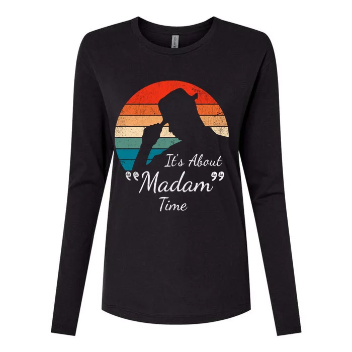 ItS About Madam Time Kamala Harris 2024 Tipping Hat Retro Cool Gift Womens Cotton Relaxed Long Sleeve T-Shirt