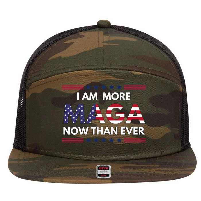 I Am More Maga Now Than Ever Trump Supporters American 7 Panel Mesh Trucker Snapback Hat