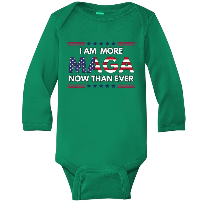 I Am More Maga Now Than Ever Trump Supporters American Baby Long Sleeve Bodysuit