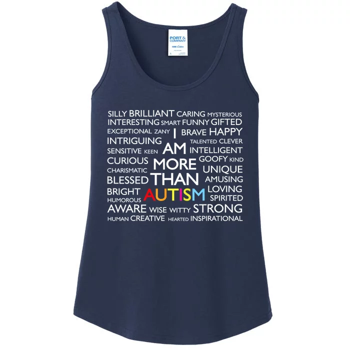 I Am More Than Autism Awareness Gift Ladies Essential Tank