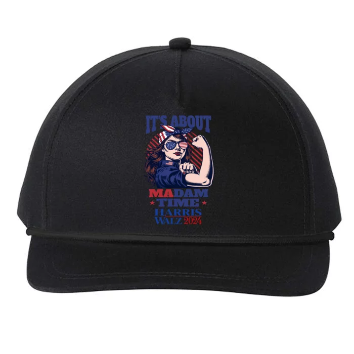 ItS About Madam Time Rosie Riveter Kamala Harris Walz 2024 Gift Snapback Five-Panel Rope Hat