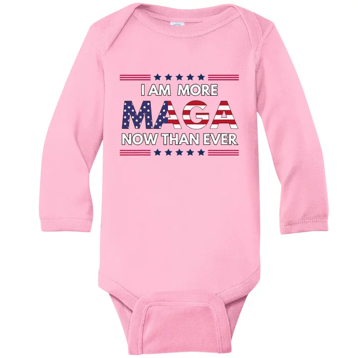 I Am More Maga Now Than Ever Trump Supporters American Baby Long Sleeve Bodysuit