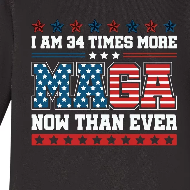 I Am More Maga Now Than Ever Trump 2024 Baby Long Sleeve Bodysuit