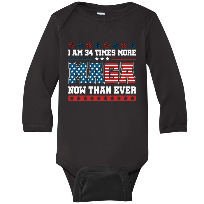 I Am More Maga Now Than Ever Trump 2024 Baby Long Sleeve Bodysuit