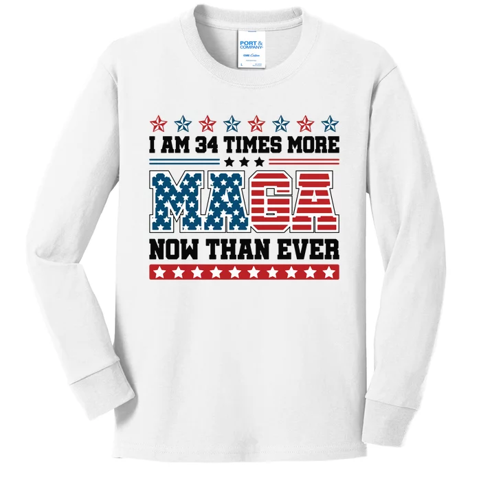 I Am More Maga Now Than Ever Trump 2024 Kids Long Sleeve Shirt