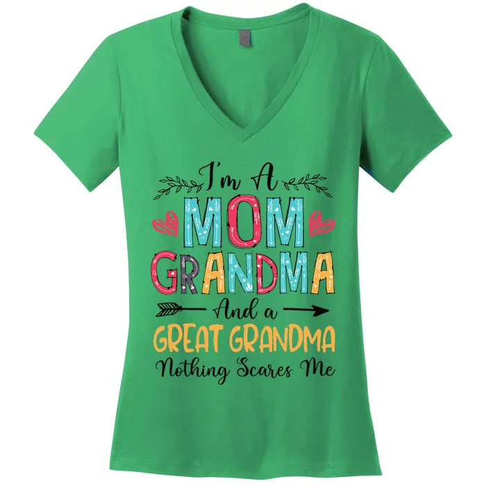 IM A Mom Grandma And A Great Grandma MotherS Day 2024 Women's V-Neck T-Shirt