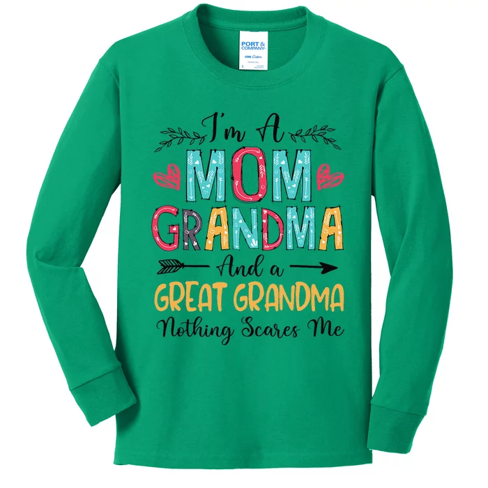 IM A Mom Grandma And A Great Grandma MotherS Day 2024 Kids Long Sleeve Shirt