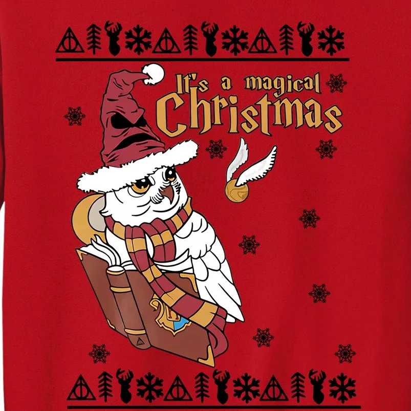 It's A Magical Christmas Owl Wizards Hedwig Lover Ugly Xmas Sweatshirt