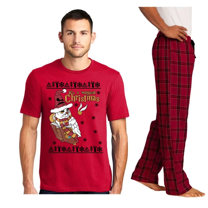 It's A Magical Christmas Owl Wizards Hedwig Lover Ugly Xmas Pajama Set