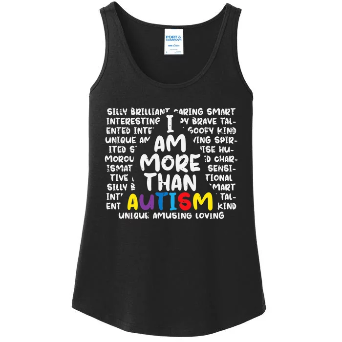 I Am More Than Autism ASD Awareness Ladies Essential Tank